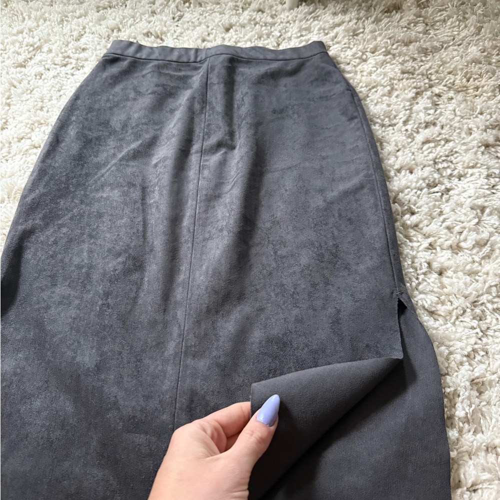 Wilfred Gray Pencil Midi Skirt with Slit - Picture 2 of 7